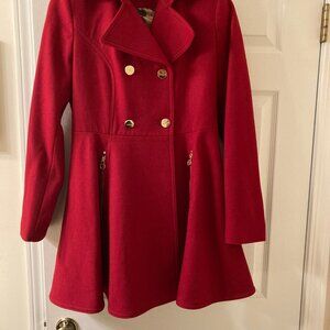 NEW Laundry By Shelli Segal Red Flare Coat Size Medium